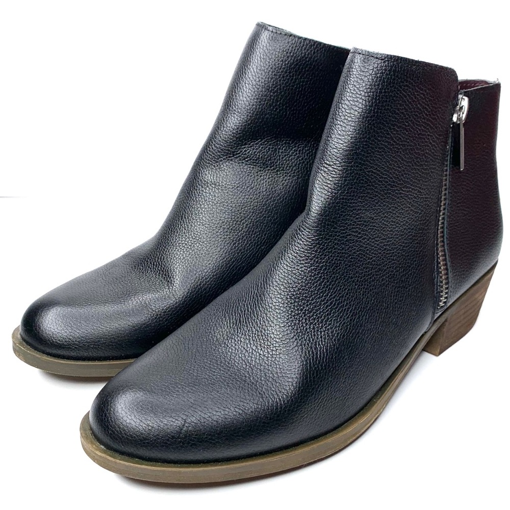 KENSIE Ghita Black Double Zipper Ankle Booties